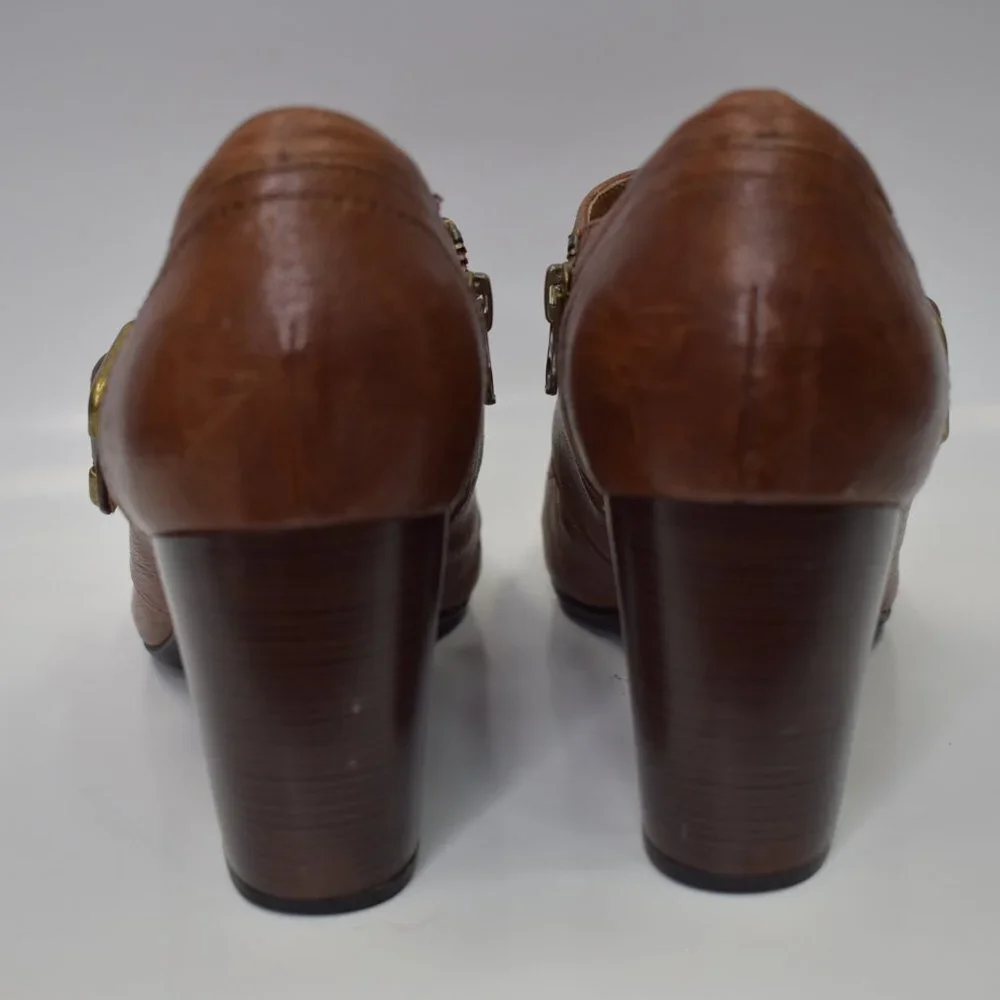 CLARKS INDIGO WOMEN BROWN LEATHER PUMP SHOES‎ SZ 10M